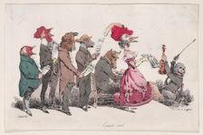 Vocal Concert from Metamorphoses of the Day, 1829. Creator: Pierre Langlumé