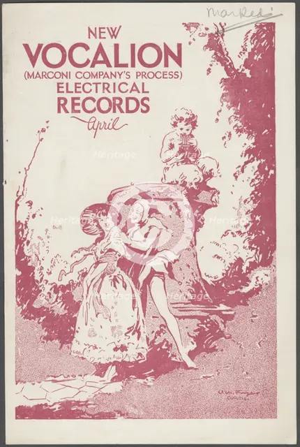 Vocalion Records Bulletin, 1920s. Artist: Wilfred Fryer