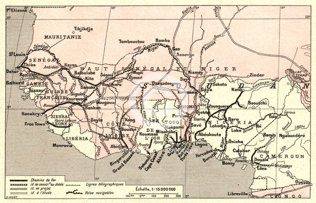 ''Voies de communication de l'Afrique occidentale francaise; L'Ouest Africain', 1914. Creator: Unknown.