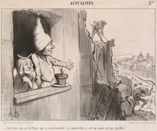 Voilà donc mon pot de fleurs qui va avoir du soleil..., 1852. Creator: Honore Daumier