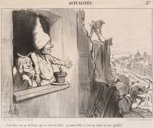 Voilà donc mon pot de fleurs qui va avoir du soleil..., 1852. Creator: Honore Daumier