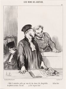Voilà le ministère public qui vous dit des choses très désagréables..., 1846. Creator: Honore Daumier
