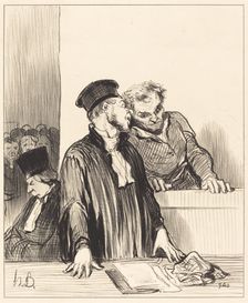 Voilà le ministère public qui vous dit des choses très désagréables..., 1846. Creator: Honore Daumier
