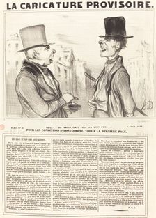 Voilà!... un fameux temps pour les petits pois..., 1839. Creator: Honore Daumier