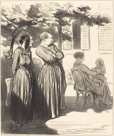 Voilà une femme qui , à l'heure solennelle où nous sommes..., 1848. Creator: Honore Daumier