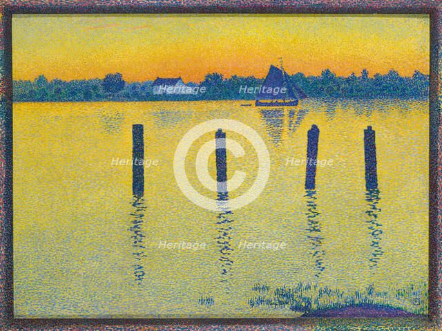 Voilier sur l'Escaut (Sailing Boat on the River Escaut), 1892. Creator: Rysselberghe, Théo van (1862-1926).