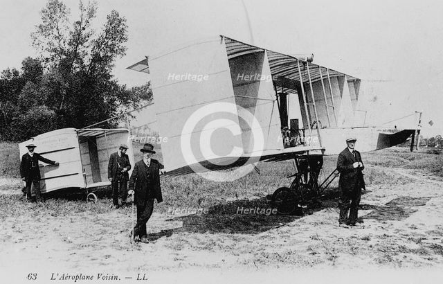 Voisin biplane, 1910.  Creator: Unknown.