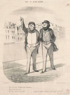 Vois-tu, c'est l'éclipse qui commence ..., 1847. Creator: Honore Daumier