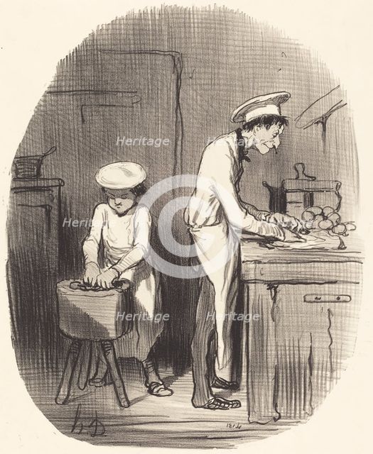 Vois-tu, petit, t'as tort de t'mêler d'la politique, 1849.  Creator: Honore Daumier.