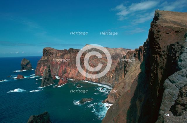 Volcanic sea-cliffs in Madeira.