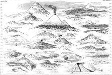 Volcanoes of the World, 1883. Creator: Unknown