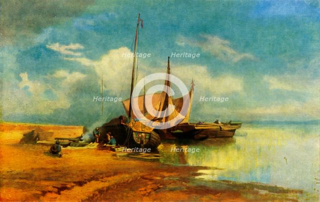 'Volga Landscape', 1870, (1965). Creator: Fyodor Vasil'yev.