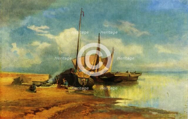 'Volga Landscape', 1870, (1965). Creator: Fyodor Vasil'yev.