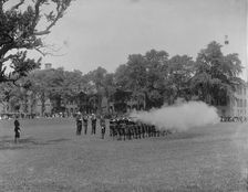 Volley firing, U.S. Naval Academy, between 1890 and 1901. Creator: Unknown