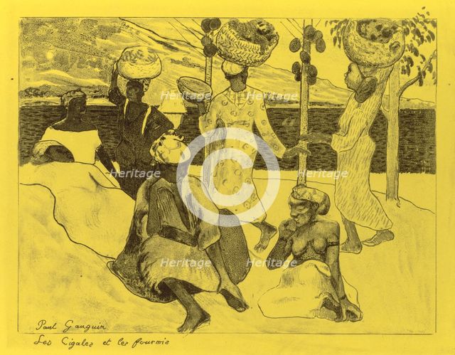 Volpini Suite: The Grasshoppers and the Ants (Les Cigales et les Fourmis), 1889. Creator: Paul Gauguin (French, 1848-1903).