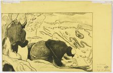 Volpini Suite: Women Washing Clothes (verso), 1893-94. Creator: Paul Gauguin (French, 1848-1903)