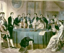 Volta presents his experiments to the First Consul Napoleon I Alessandro Volta Earl of Volta (17…