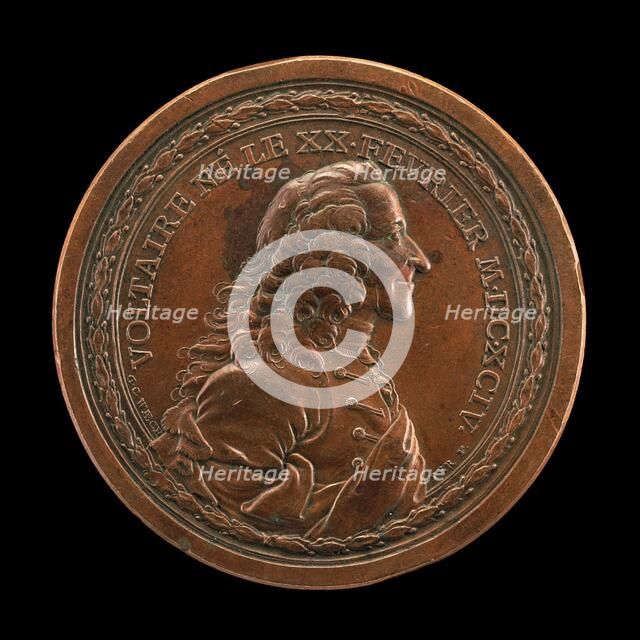 Voltaire, 1694-1778, Writer and Philosopher [obverse], 1770. Creator: Georg Christian Waechter.
