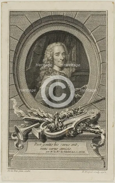 Voltaire, 1762. Creator: Etienne Ficquet.