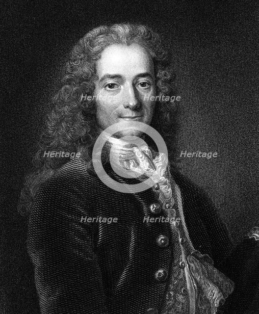 Voltaire, 18th century French author, playwright, satirist and man of letters. Artist: Unknown