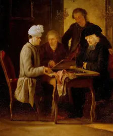 Voltaire at a Chess Table, 1772. Creator: Jean Huber