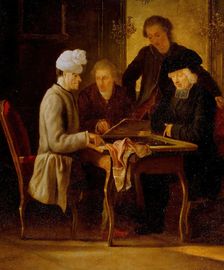 Voltaire at a Chess Table, 1772. Creator: Jean Huber