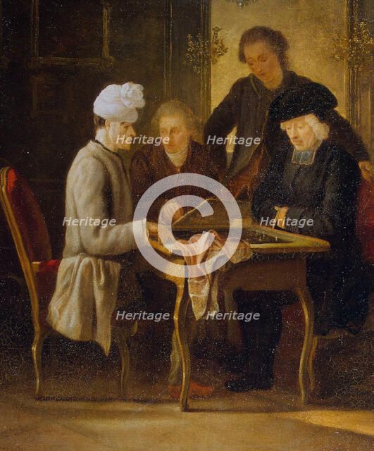 Voltaire at a Chess Table', between 1750 and 1775. Creator: Huber, Jean (1721-1786).