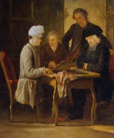 Voltaire at a Chess Table between 1750 and 1775. Creator: Huber, Jean (1721-1786)