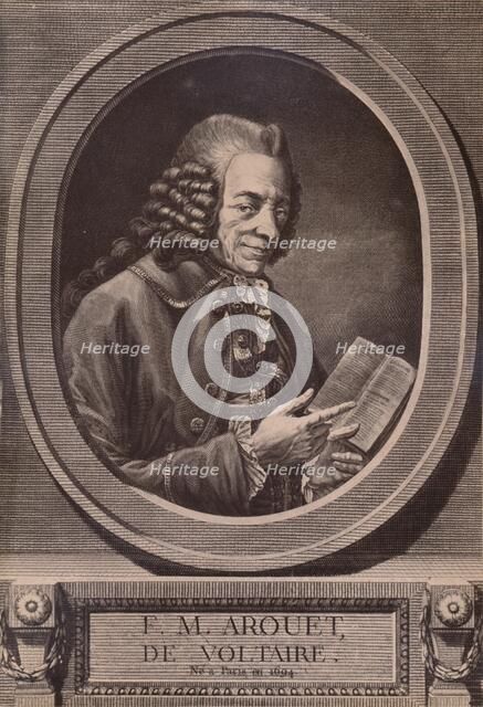 Voltaire, French writer and philosopher, c18th century (1894). Artist: Benoit Louis Henriquez.