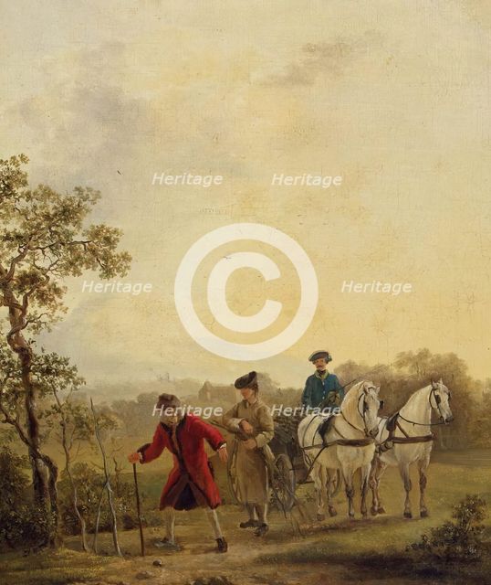 Voltaire Planting Trees, 1762. Creator: Jean Huber.