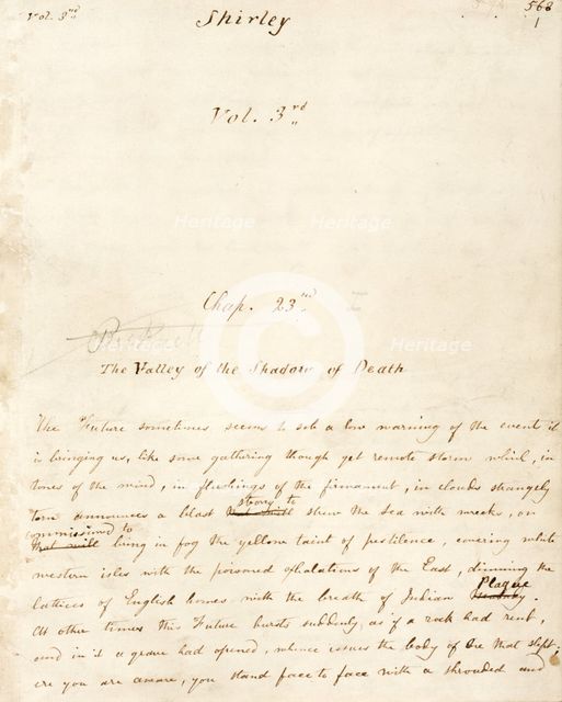 Volume 3 of the manuscript of "Shirley", c1849. Creator: Charlotte Bronte.