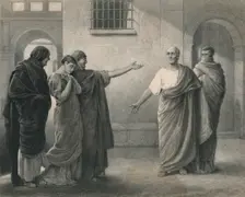 Volumnia Reproaching Brutus and Sicinius (Coriolanus) c1870. Artist: J Stephenson
