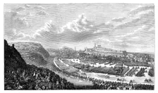 Volunteer review in the Queen's Park, Edinburgh, Scotland, 1860