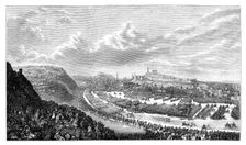 Volunteer review in the Queen's Park, Edinburgh, Scotland, 1860