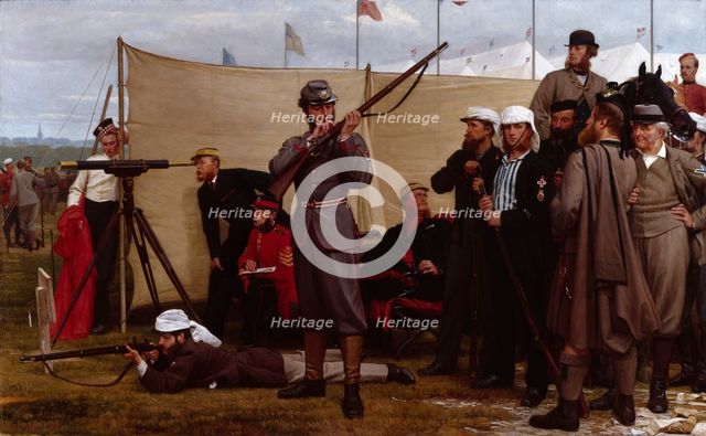 Volunteers at the Firing-Point, 1866, 1866. Creator: Henry Tanworth Wells.