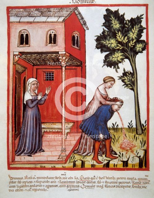 Vomiting, 14th century.  Creator: Unknown.