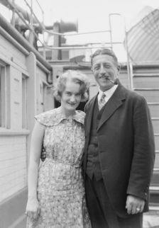 Von Lueckner, Felix, Count, and Countess, standing outdoors, 1931 June 5. Creator: Arnold Genthe