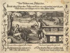 Von Weihern und Fischteichen, illustration from Petrarch, Glück und Unglück Spiegel, figur..., 1652. Creator: Balthasar Schwan