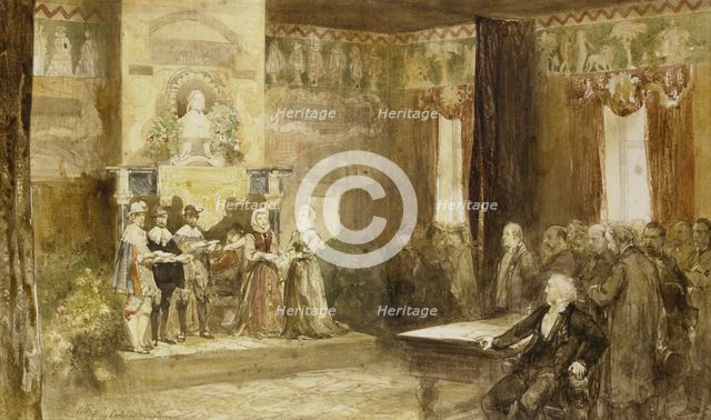 Vondel celebration at the Muiderslot, 1867, (1867).  Creators: Charles Rochussen, Joseph Albert Alberdingk Thijm, Willem Jacobs Hofdijk.