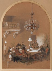 Vonlyarlyarsky Salon in Vonlyarovo, 1855. Artist: Mikeshin, Mikhail Osipovitsch (1835-1896)
