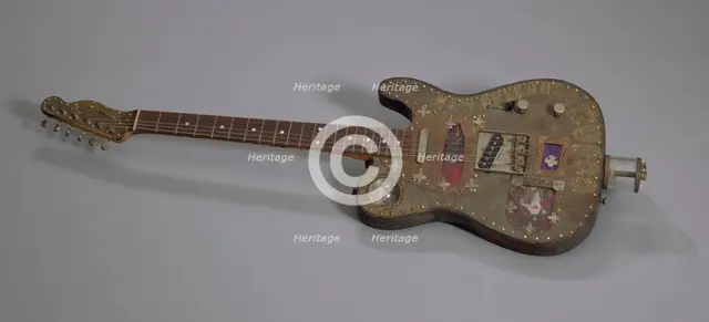 Voodoo Guitar "Marie" made by Don Moser with debris from Hurricane Katrina, 2005. Creator: Don Moser.