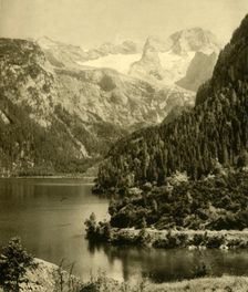 Vorderer Gosausee and the Dachstein Mountains, Upper Austria, c1935. Creator: Unknown