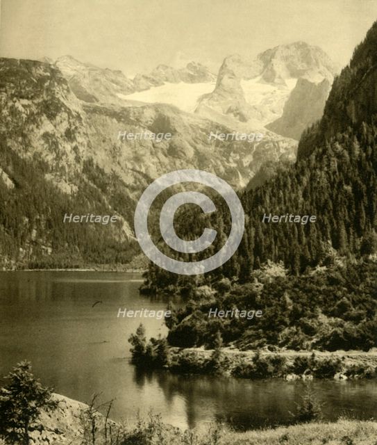 Vorderer Gosausee and the Dachstein Mountains, Upper Austria, c1935. Creator: Unknown.