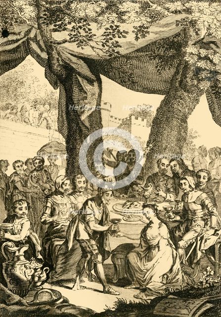 'Vortigern King of Britain espouses Rowena a Saxon Lady...', mid 18th century. Creator: Unknown.