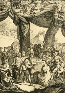 Vortigern King of Britain espouses Rowena a Saxon Lady... mid 18th century. Creator: Unknown