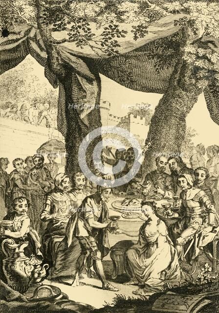 'Vortigern King of Britain espouses Rowena a Saxon Lady...', mid 18th century. Creator: Unknown.