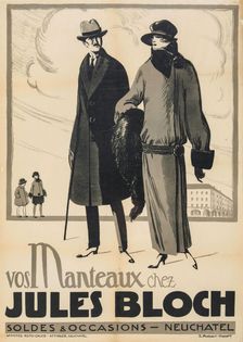 Vos Manteaux chez Jules Bloch. Creator: Robert-Tissot, Jules (active 20th century)