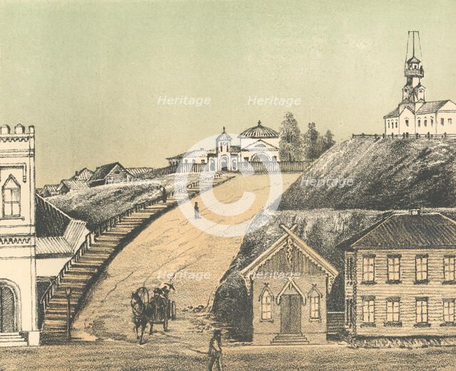 Voskresenskaya and Catholic Church, 1871. Creator: J Rogulin.