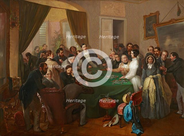 Va banque (Gambling), 1840. Creator: Swoboda, Eduard (1814-1902).