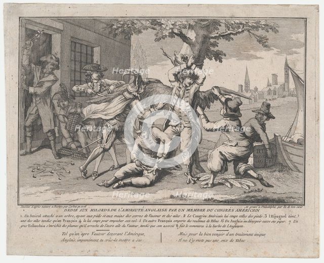 Va de Bon Coeur; Dédié aux Milords de l'Amirauté Anglaise par un Membre de Congrès América..., 1778. Creator: Richard Purcell.